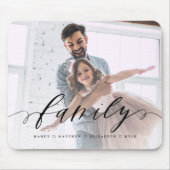 家族の書道スクリプトオーバーレイのフルフォト マウスパッド (正面)