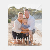 家族の書道写真 フリースブランケット (正面)