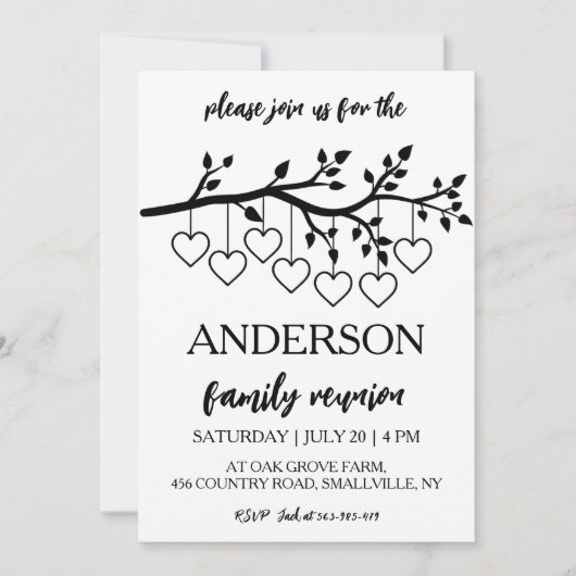 家族の木が家族を集める懇親会 招待状 (正面)