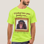 家族の木のおサルさん面白いTシャツ ユーモア Tシャツ (正面)