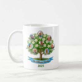 家族の木の写真の名前おばあちゃんナナコーヒーギフト コーヒーマグカップ