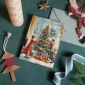 家族の木飾のヴィンテージレトロクリスマス シーズンカード