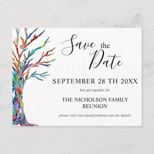 家族の木 家族再会 保存日付のお知らせ 案内ポストカード (正面)