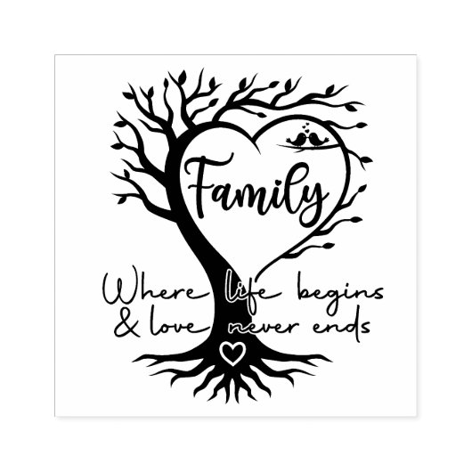 家族の木 生命が始まり、愛が永遠に続く場所 ラバースタンプ (インプリント)