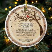  家族の木 赤いカーディナル 写真 記念品 セラミックオーナメント