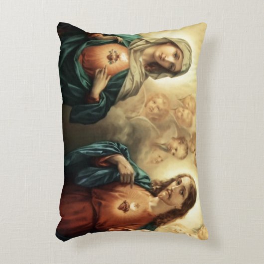 家族の枕神聖で完全なハートを個人化して下さい アクセントクッション (正面(垂直))