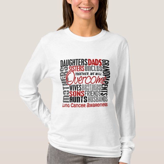 家族の正方形の肺癌 Tシャツ (正面)