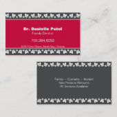 家族の歯科医の名刺-幸せな歯 名刺 (正面/裏面)