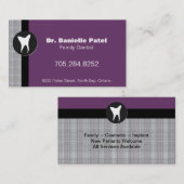 家族の歯科医の名刺-歯のシルエット 名刺 (正面/裏面)