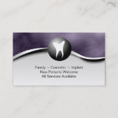家族の歯科医の名刺-歯の紫色の白 名刺 (裏面)