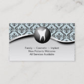 家族の歯科医の名刺-歯の青及び白 名刺 (裏面)