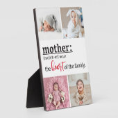家族の母ハート4写真記念プラーク フォトプラーク (側面)