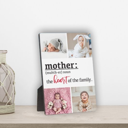 家族の母ハート4写真記念プラーク フォトプラーク
