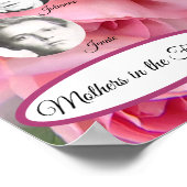 家族の母親の写真ピンクのバラのポスター ポスター (角)