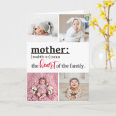 家族の母親の定義ハート4写真 カード (黄色い花)