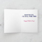 家族の母親の日を選おもしろいぶのは難しい カード (内部)