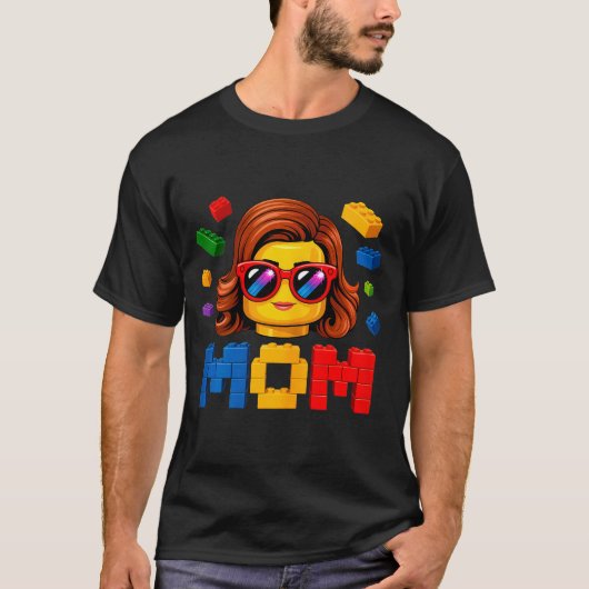 家族の母、ビルダー、レンガブロック建築 Tシャツ (正面)