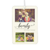 家族の永遠の書道むつり写真コラージュ カーエアーフレッシュナー (正面)