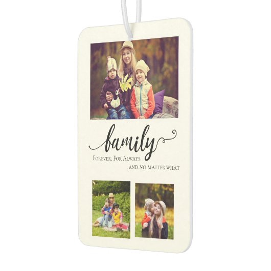 家族の永遠の書道むつり写真コラージュ カーエアーフレッシュナー (左)