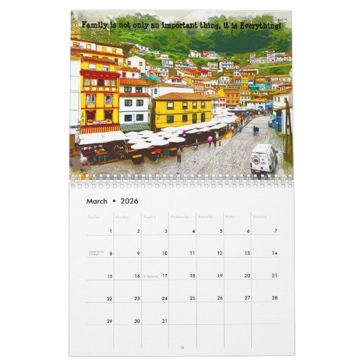 家族の注釈 カレンダー (3月 2026)