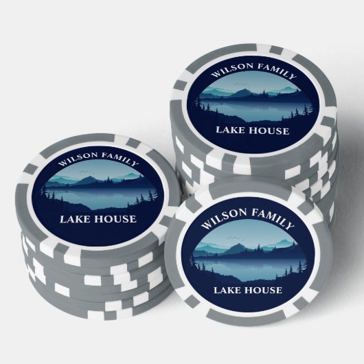家族の湖の家リユニオン ポーカーチップ (積み重ね)