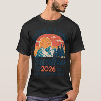 家族の湖休暇 2026 キャンプ湖 Tシャツ