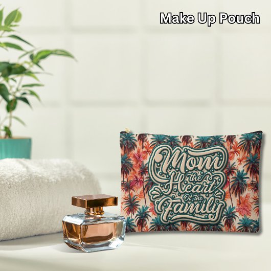 家族の熱帯のハートのママ アクセサリーポーチ