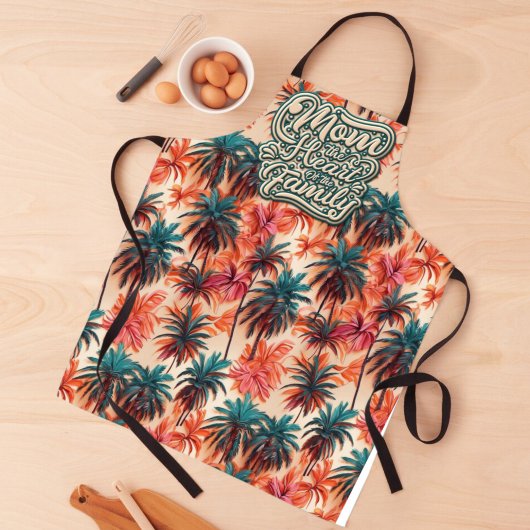 家族の熱帯のハートのママ エプロン