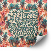 家族の熱帯のハートのママ ラウンドシール