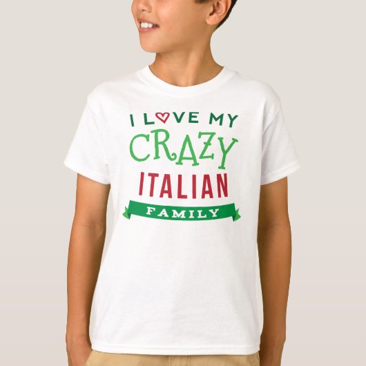 家族の熱狂する懇親会イタリアンTシャツIdeが大好き Tシャツ (正面)