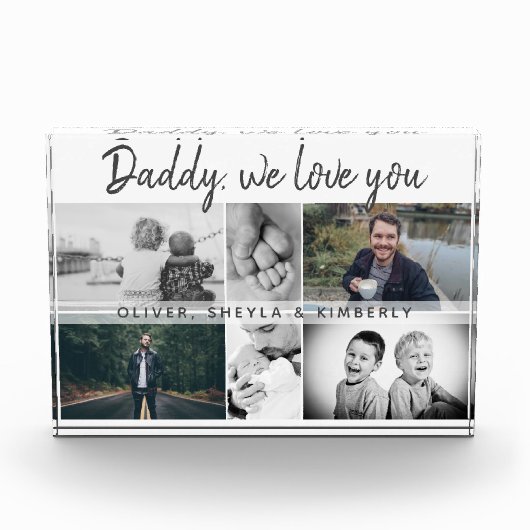 家族の父と子供たち 家族の父 コラージュ フォトブロック (正面)