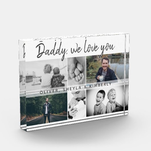 家族の父と子供たち 家族の父 コラージュ フォトブロック (左)