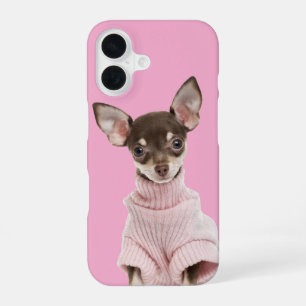 家族の犬の写真 ピンク iPhone 16ケース
