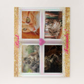 家族の猫の人気がある贈り物 ジグソーパズル (縦)