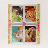 家族の猫の人気がある贈り物 ジグソーパズル (縦)