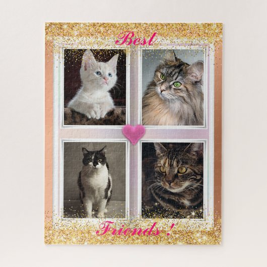 家族の猫の人気がある贈り物 ジグソーパズル (縦)