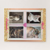 家族の猫の人気がある贈り物 ジグソーパズル (横)