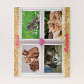 家族の猫の人気がある贈り物 ジグソーパズル (縦)