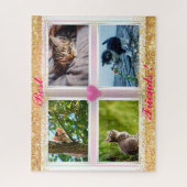家族の猫の人気がある贈り物 ジグソーパズル (縦)