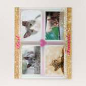 家族の猫の人気がある贈り物 ジグソーパズル (縦)