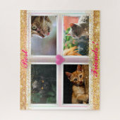 家族の猫の人気がある贈り物 ジグソーパズル (縦)