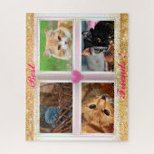 家族の猫の人気がある贈り物 ジグソーパズル (縦)