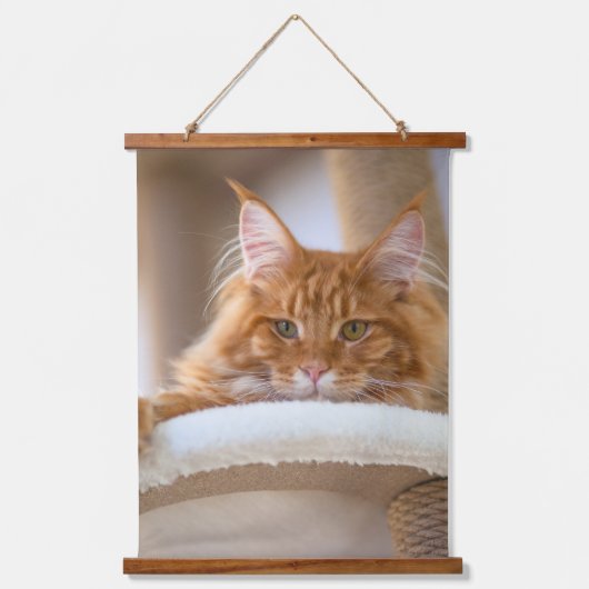 家族の猫の写真を追加カスタムする 吊り下げ型タペストリー (正面)