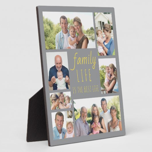 家族の生活7写真グレーと黄色の写真 フォトプラーク (側面)