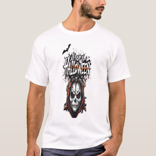 家族の男性女性のためのハロウィンの顔の落書きアート Tシャツ (正面)