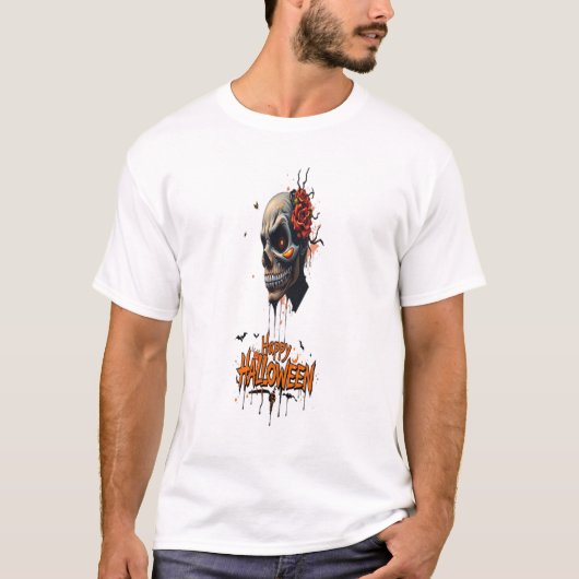 家族の男性女性のためのハロウィーンの顔の落書きアート Tシャツ (正面)