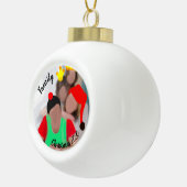 家族の白い木のオーナメント セラミックボールオーナメント (右)