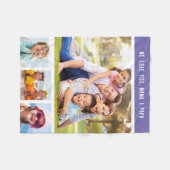 家族の祖父母の日数々の写真パープル フリースブランケット (正面(横))