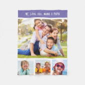 家族の祖父母の日数々の写真パープル フリースブランケット (正面)