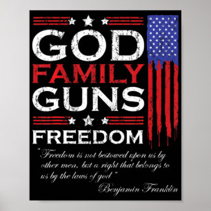 家族の神の銃と自由クリスチャンのマガトランプ ポスター